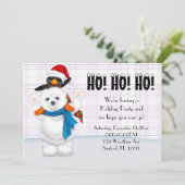 かわいい北極クマとペンギンのクリスマスパーティ 招待状 (スタンド正面)