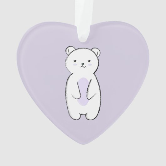 かわいい北極クマのイラスト オーナメント (裏面)
