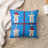 かわいい北極クマのカラフルなクリスマスデザイン クッション (ブランケット)