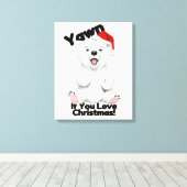 かわいい北極クマのクリスマスカンヴァス壁飾り キャンバスプリント (インサイチュ (ウッドフロア))