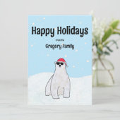 かわいい北極クマの漫画　お手頃価格でカスタム シーズンカード (スタンド正面)