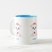 かわいい北極クマの漫画 ツートーンマグカップ (正面左)