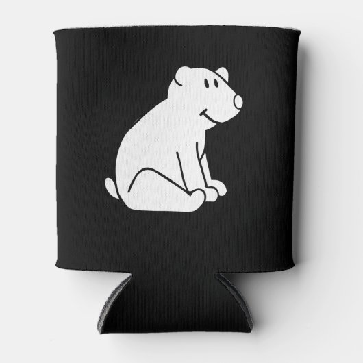 かわいい北極クマの絵 - 動物愛好家 缶クーラー (正面)