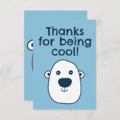 かわいい北極クマ "クールでいてくれてありがとう" ありがとう サンキューカード (正面/裏面)