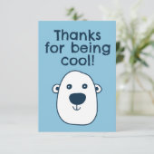 かわいい北極クマ "クールでいてくれてありがとう" サンキューメッセージ サンキューカード (スタンド正面)