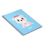 かわいい北極クマ & コロンビア ブルーの雪の結晶 ノートブック (右側)