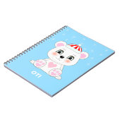 かわいい北極クマ & コロンビア ブルーの雪の結晶 ノートブック (左側)