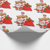 かわいい北極サンタカスタム紙 ラッピングペーパー (角)