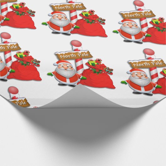 かわいい北極サンタカスタム紙 ラッピングペーパー (角)