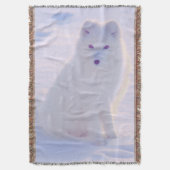 かわいい北極冬のキツネ写真織り投げ スローブランケット (正面縦)