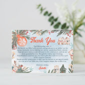 かわいい北極動物の冬のクリスマスベビーシャワー サンキューカード (スタンド正面)