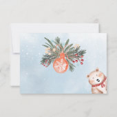 かわいい北極動物の冬のクリスマスベビーシャワー サンキューカード (裏面)