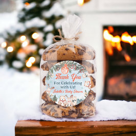 かわいい北極動物の冬のクリスマスベビーシャワー ラウンドシール