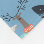 かわいい北極動物の継ぎ目のないパターン フリースブランケット (角)