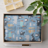 かわいい北極動物の継ぎ目のないパターン 薄葉紙 (ギフト)