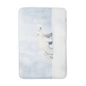 かわいい北極熊の家族 バスマット (正面縦)