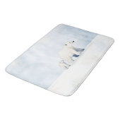 かわいい北極熊の家族 バスマット (アングル)