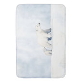 かわいい北極熊の家族 バスマット (正面縦)