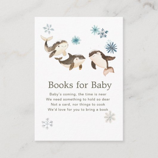 かわいい北極鯨の赤ちゃんシャワーベビー エンクロージャーカード (正面)