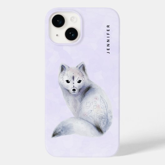 かわいい北欧のキツネの花模様 Case-Mate iPhoneケース (裏面)