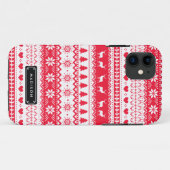 かわいい北欧の民俗休日赤いパターンカスタム Case-Mate iPhoneケース (裏面(横))