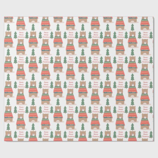 かわいい北欧の陽気なクリスマス ラッピングペーパー (フラット)