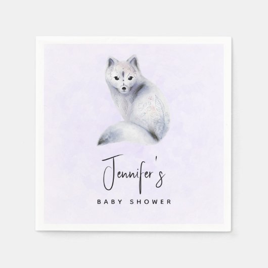 かわいい北欧キツネとフローラマーキングイベント スタンダードカクテルナプキン (正面)
