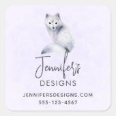 かわいい北欧キツネとフローラマーキング事業 スクエアシール (正面)