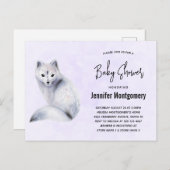 かわいい北欧キツネとフローラマーキング赤ちゃんシャワー インビテーションポストカード (正面/裏面)