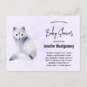 かわいい北欧キツネとフローラマーキング赤ちゃんシャワー インビテーションポストカード (正面)