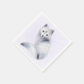 かわいい北欧キツネとフローラマーキング スタンダードカクテルナプキン (角)