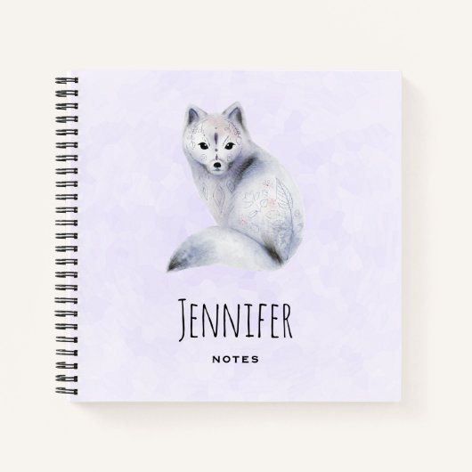 かわいい北欧キツネとフローラマーキング ノートブック (正面)
