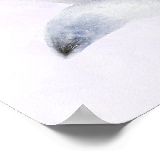 かわいい北欧キツネとフローラマーキング ポスター (角)