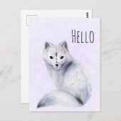かわいい北欧キツネとフローラマーキング ポストカード (正面/裏面)