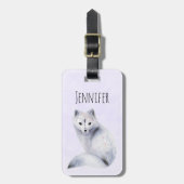 かわいい北欧キツネとフローラマーキング ラゲッジタグ (正面縦)