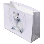 かわいい北欧キツネとフローラマーキング ラージペーパーバッグ (裏面アングル)