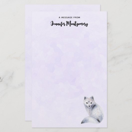 かわいい北欧キツネとフローラマーキング 便箋 (正面/裏面)