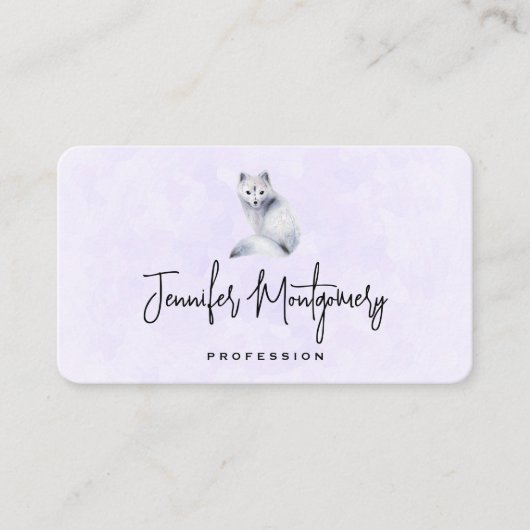 かわいい北欧キツネとフローラマーキング 名刺 (正面)