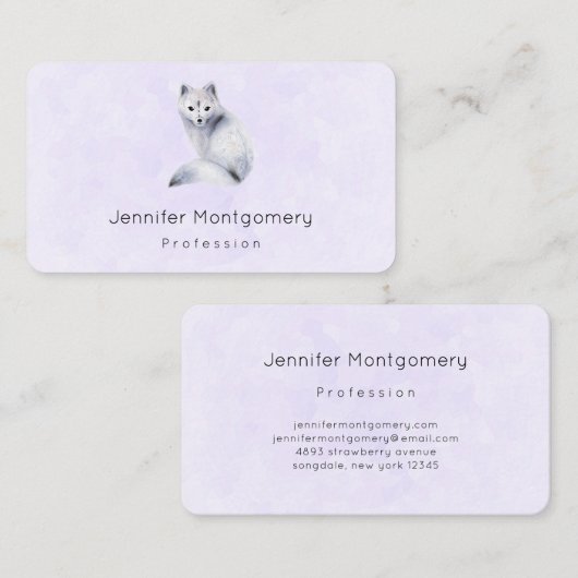 かわいい北欧キツネとフローラマーキング 名刺 (正面/裏面)