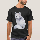 かわいい北欧キツネとフローラマーキング Tシャツ (正面)