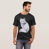 かわいい北欧キツネとフローラマーキング Tシャツ (正面フル)