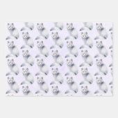 かわいい北欧キツネとフローラマーキングbohoパターン ラッピングペーパーシート (正面2)