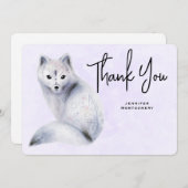 かわいい北欧キツネとフローラマークありがとう サンキューカード (正面/裏面)