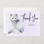 かわいい北欧キツネとフローラマークありがとう ポストカード (正面/裏面)