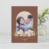 かわいい北欧スカンジナルモダンハウスクリスマス 招待状 (スタンド正面)