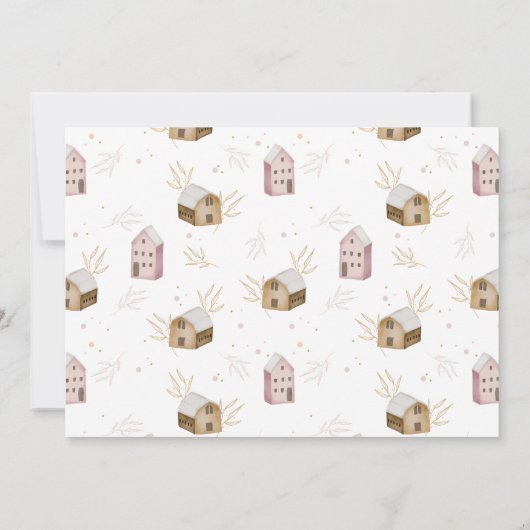 かわいい北欧スカンジナルモダンハウスクリスマス 招待状 (裏面)