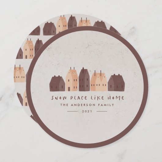 かわいい北欧スカンジナルモダンハウスクリスマス 案内状 (正面/裏面)