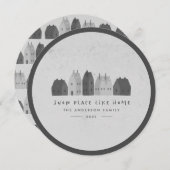 かわいい北欧スカンジナルモダンハウスクリスマス 案内状 (正面/裏面)