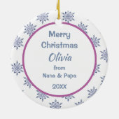 かわいい北欧スタイルホッキョクグマパーソナライズされた セラミックオーナメント (裏面)