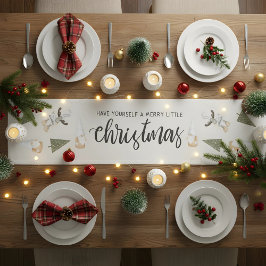 かわいい北欧格言クリスマス ショートテーブルランナー